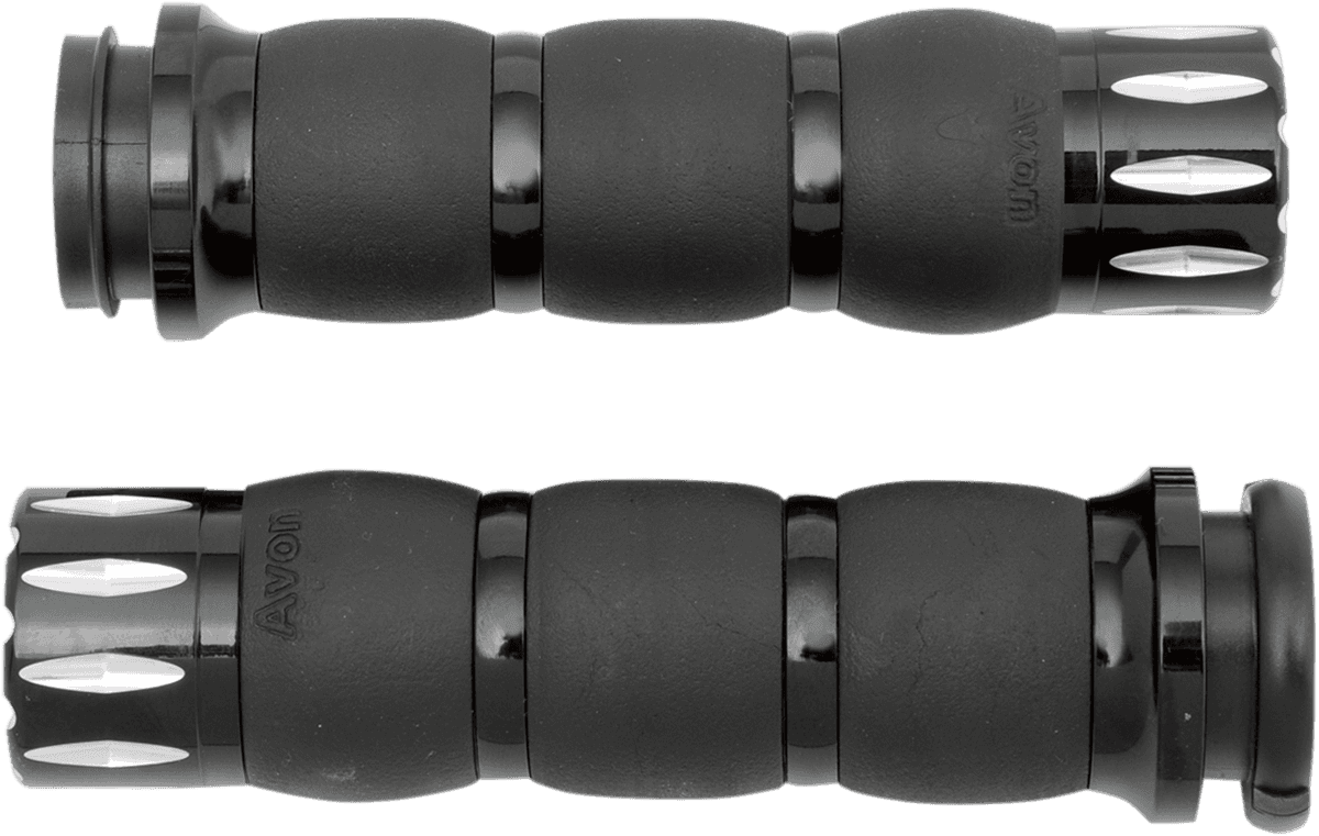 AVON GRIPS 0630-1205 Rival Velvet Air Grips - TBW - Black