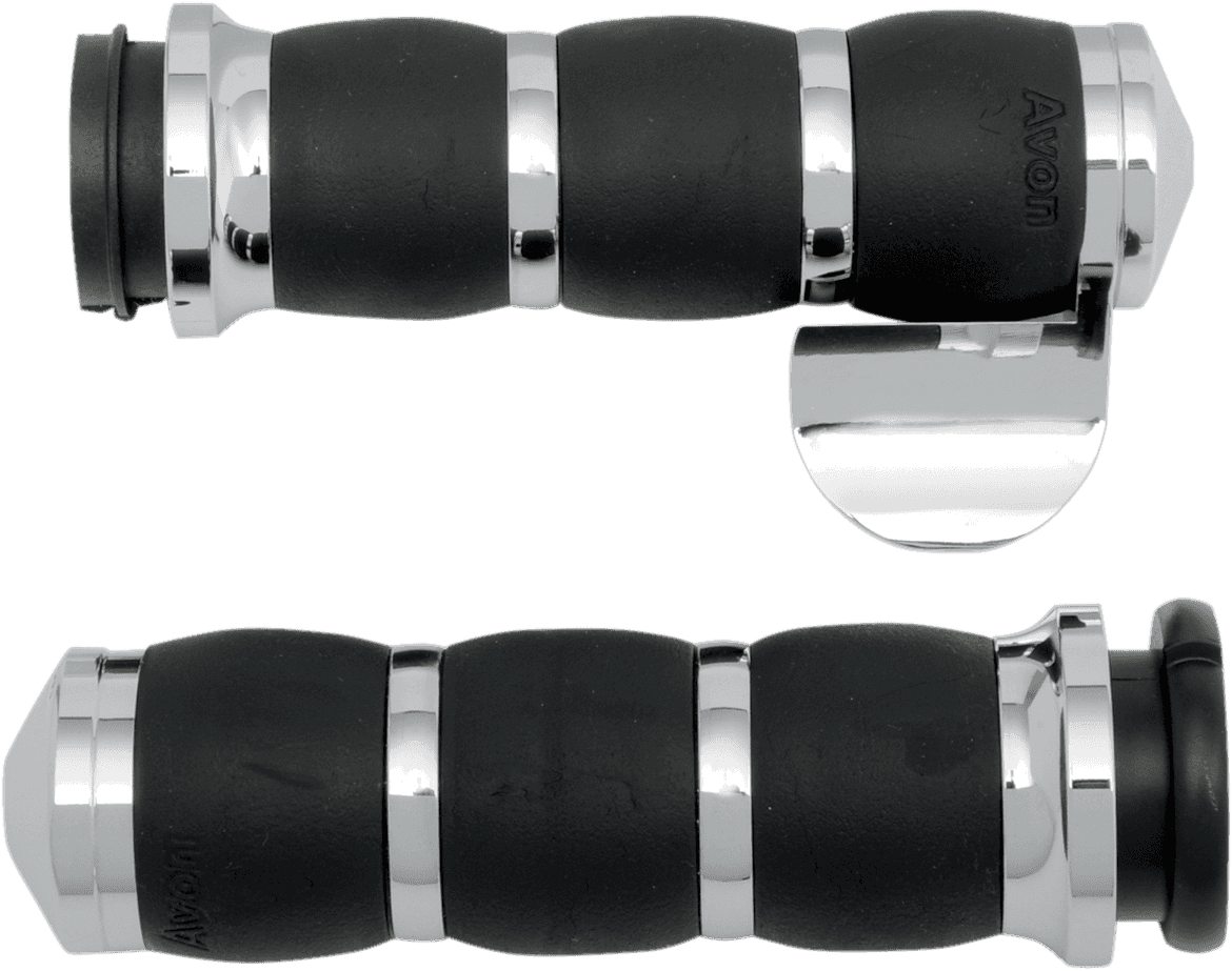 AVON GRIPS 0630-1217 3-Ring Velvet Air Grips - Throttle Boss - Chrome