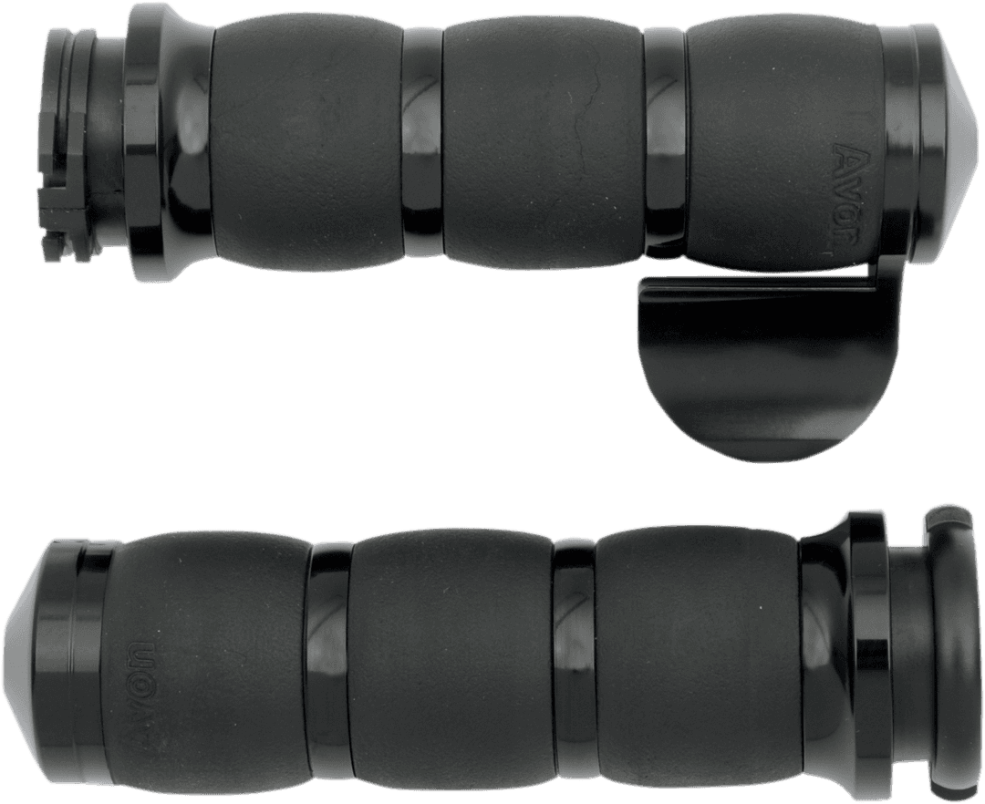 AVON GRIPS 0630-1219 3-Ring Velvet Air Grips - Throttle Boss - Black