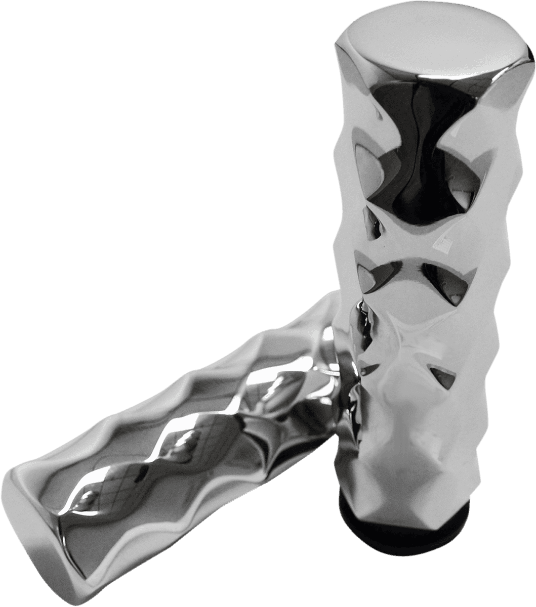 LA CHOPPERS 0630-1425 Billet Hex Grips - TBW - Chrome
