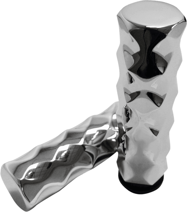 LA CHOPPERS 0630-1425 Billet Hex Grips - TBW - Chrome — image 1 of 2