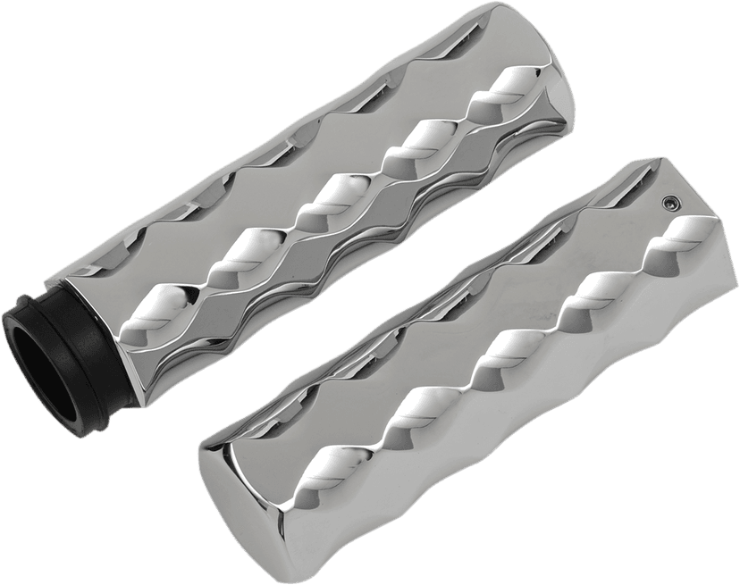 LA CHOPPERS 0630-1425 Billet Hex Grips - TBW - Chrome — image 2 of 2