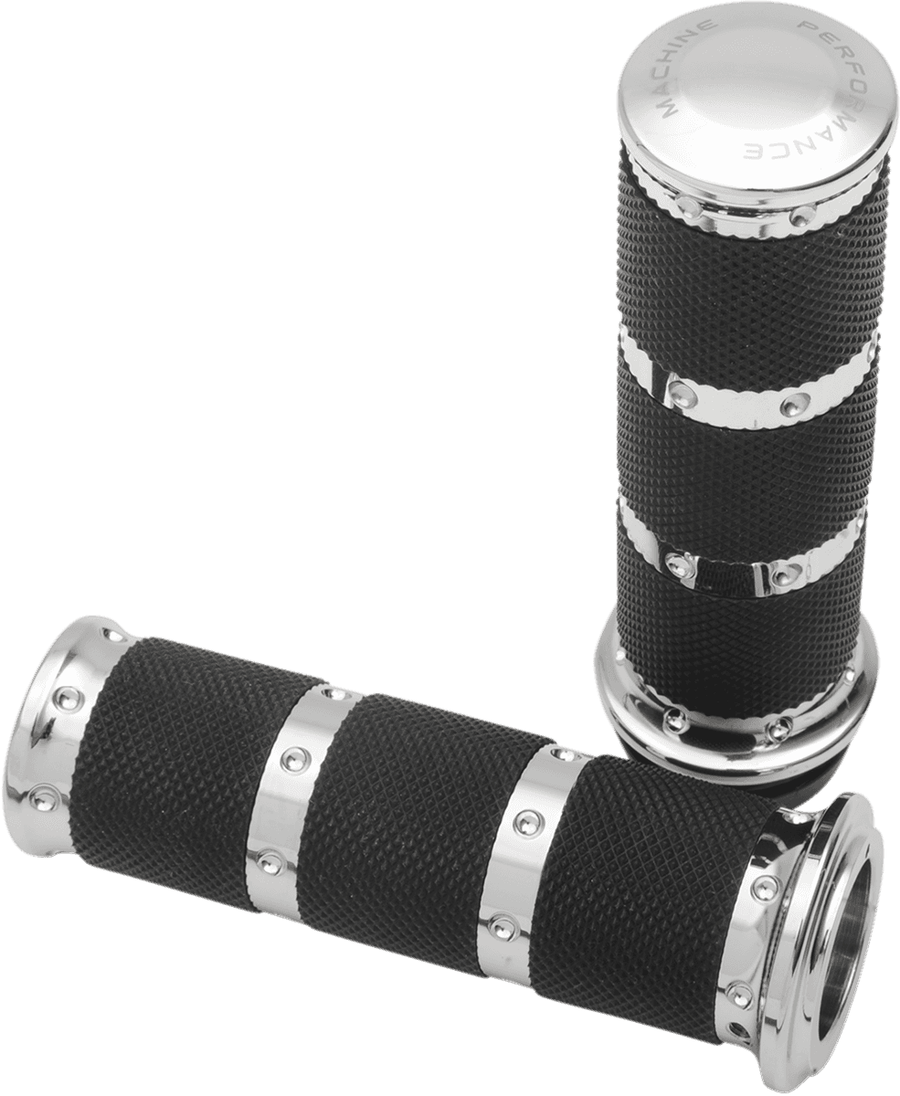 PERFORMANCE MACHINE (PM) 0630-1658 Contour XLS Renthal Wrapped Grips - TBW - Chrome