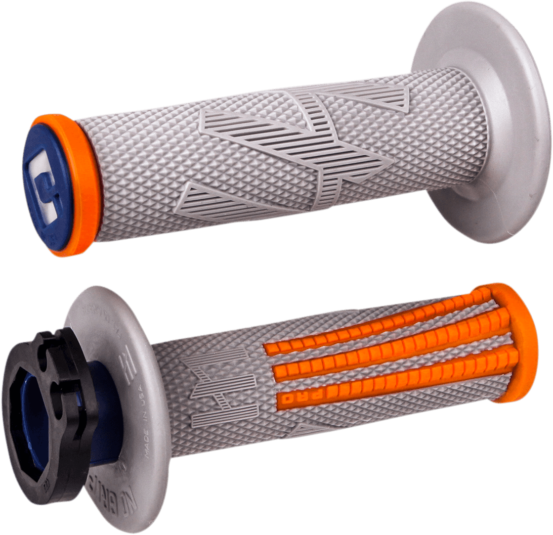 ODI 0630-2644 Emig Pro V2 Lock-On Grips - Gray/Orange