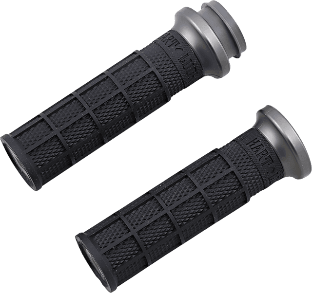 ODI 0630-2695 Hart-Luck Signature V-Twin Lock-On™ Grips - TBW - Black/Gunmetal — image 1 of 2