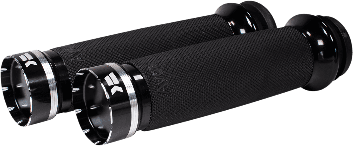 KHROME WERKS 0630-2723 Tracer Grips - Custom Contour - TBW - Black
