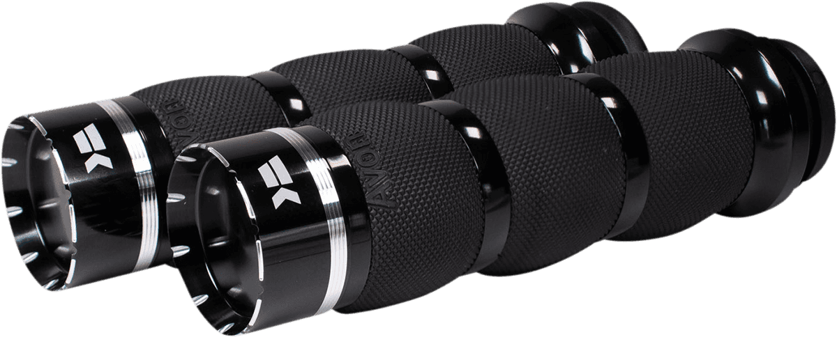 KHROME WERKS 0630-2724 Tracer Grips - Air Cushion - TBW - Black