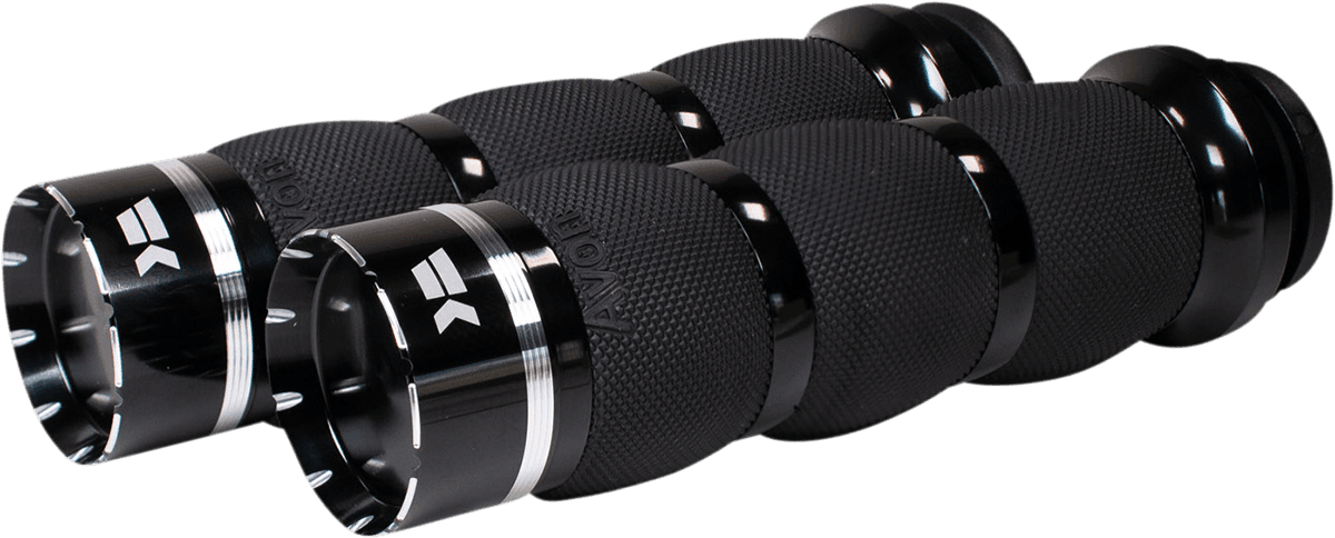 KHROME WERKS 0630-2724 Tracer Grips - Air Cushion - TBW - Black