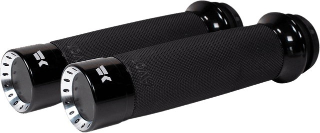 KHROME WERKS 0630-2725 Turbine Grips - Custom Contour - TBW - Black — image 1 of 2