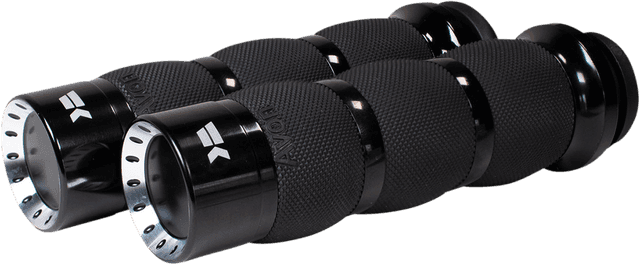 KHROME WERKS 0630-2726 Turbine Grips - Air Cushion - TBW - Black — image 1 of 3