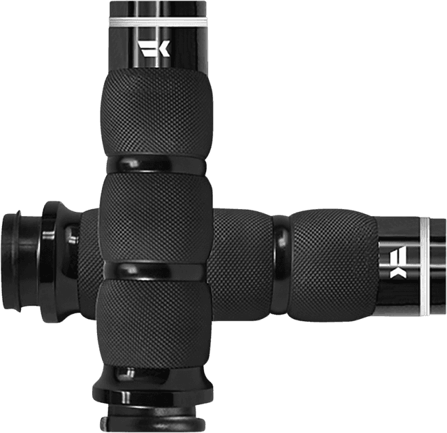 KHROME WERKS 0630-2726 Turbine Grips - Air Cushion - TBW - Black — image 2 of 3
