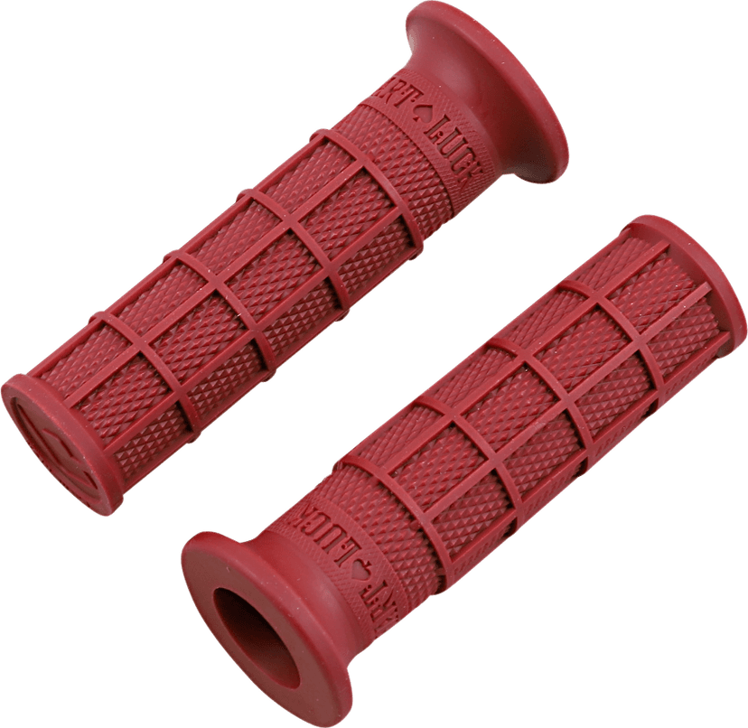 ODI 0630-2735 Hart-Luck Signature Full-Waffle Slip-On Grips - Red