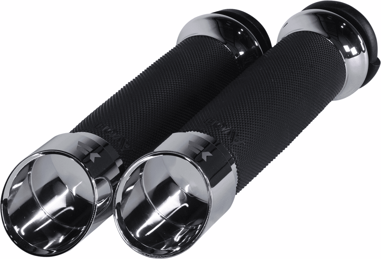 KHROME WERKS 0630-2837 Edge Grips - Custom Contour - TBW - Chrome