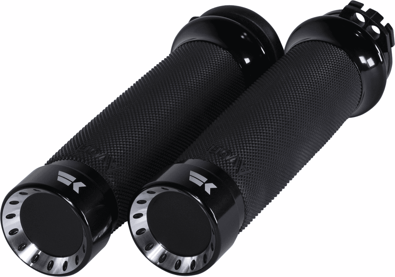 KHROME WERKS 0630-2841 Turbine Grips - Custom Contour - Cable - Black