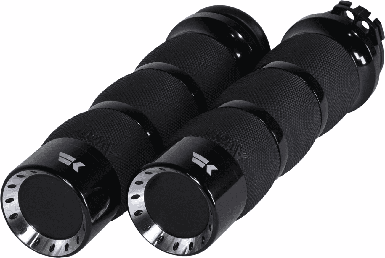 KHROME WERKS 0630-2842 Turbine Grips - Air Cushion - Cable - Black