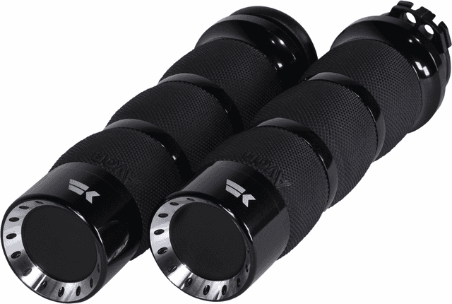 KHROME WERKS 0630-2842 Turbine Grips - Air Cushion - Cable - Black