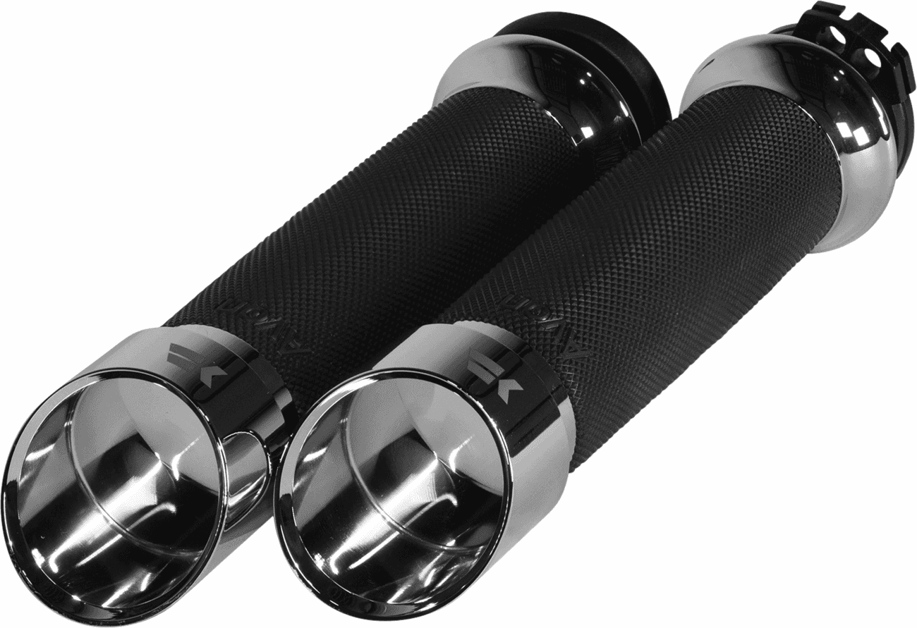 KHROME WERKS 0630-2845 Edge Grips - Custom Contour - Cable - Chrome