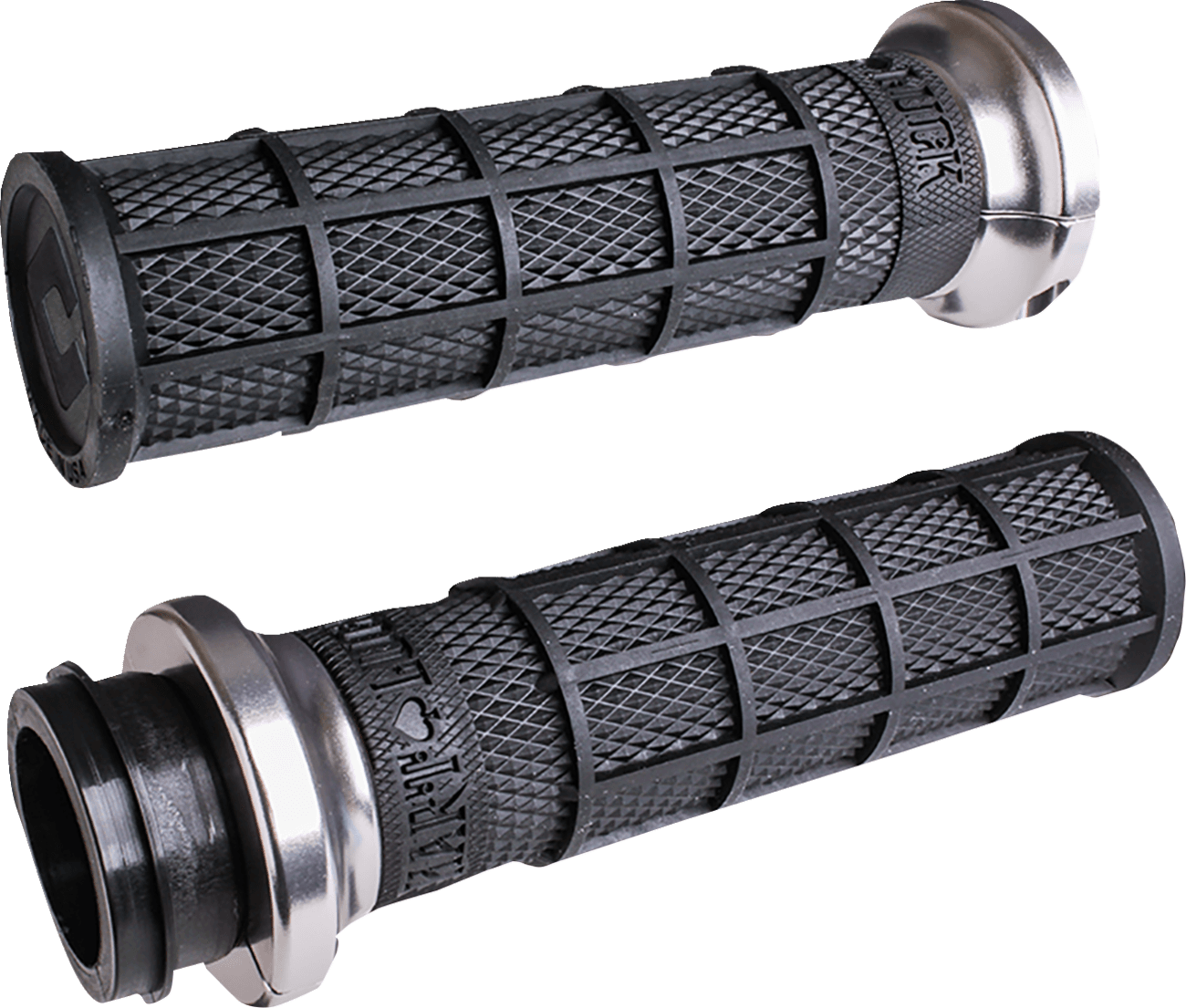 ODI 0630-2863 Hart-Luck Signature V-Twin Lock-On™ Grips - Cable - Black/Silver