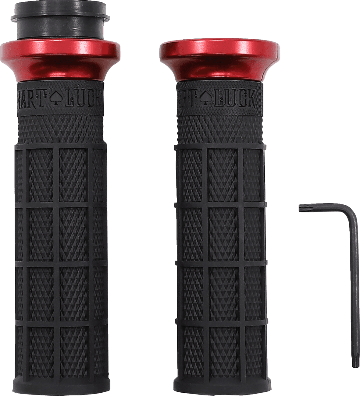 ODI 0630-2864 Hart-Luck Signature V-Twin Lock-On™ Grips - TBW - Black/Red