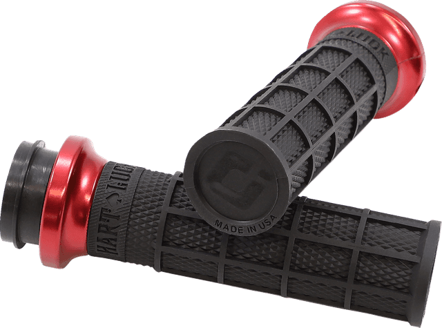 ODI 0630-2864 Hart-Luck Signature V-Twin Lock-On™ Grips - TBW - Black/Red — image 2 of 3