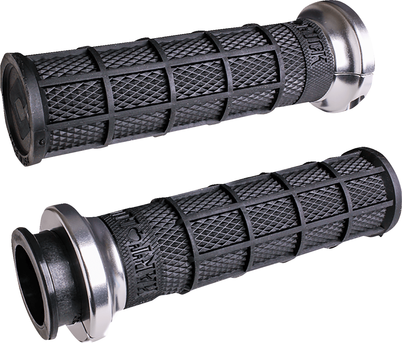 ODI 0630-2867 Hart-Luck Signature V-Twin Lock-On™ Grips for Indian - Black/Silver