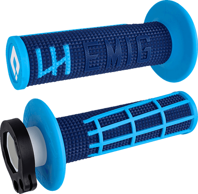 ODI 0630-3029 EMIG 2.0 Lock-On Grips - Navy/Cyan