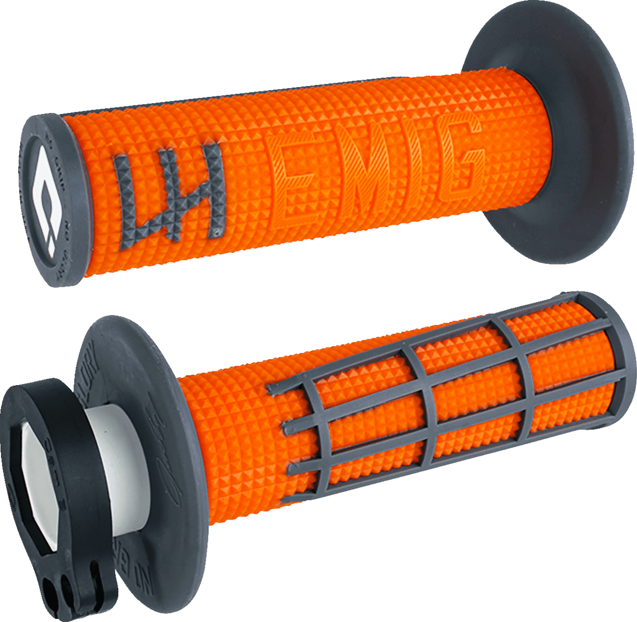 ODI 0630-3032 EMIG 2.0 Lock-On Grips - Orange/Graphite