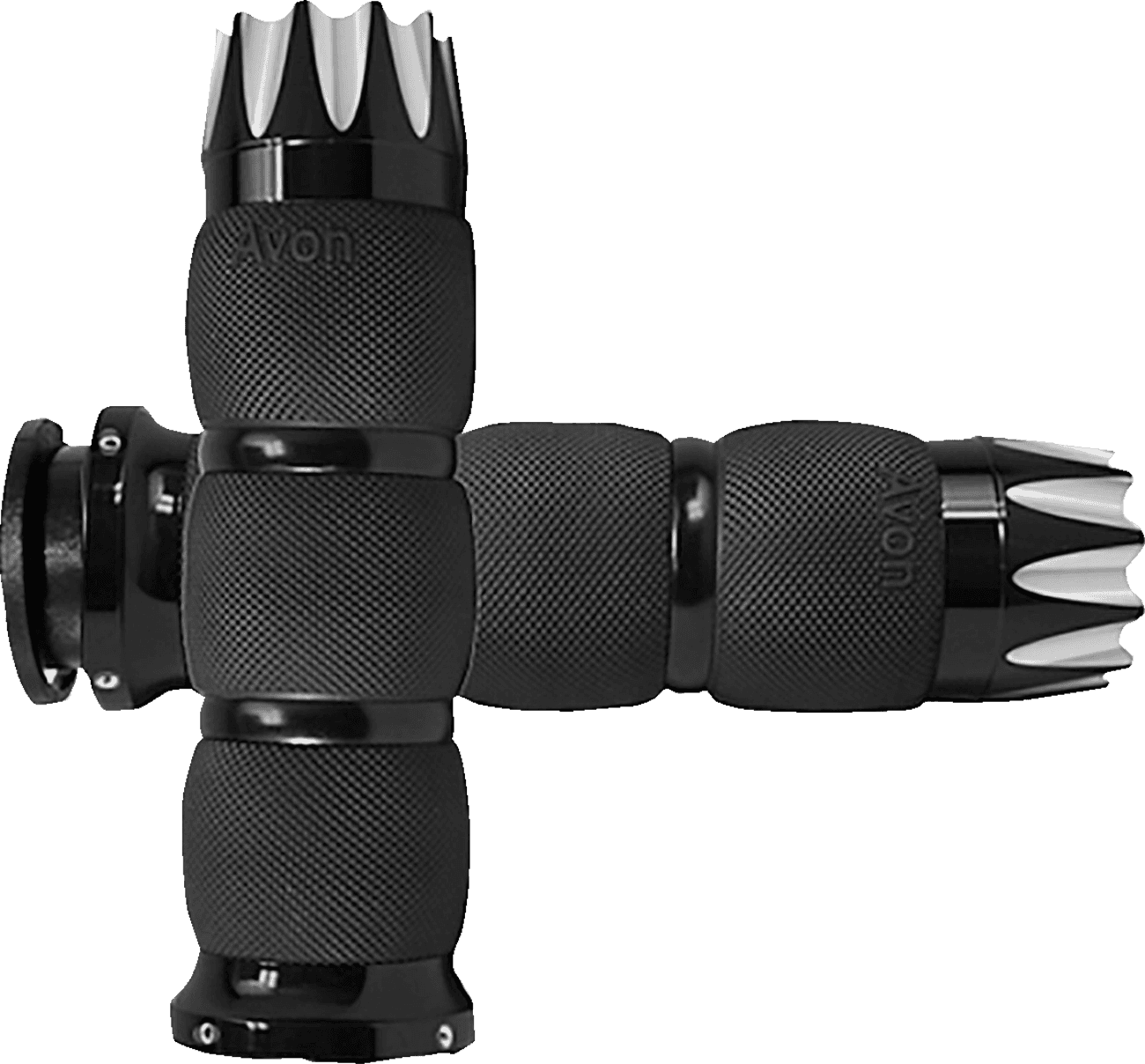 AVON GRIPS 0630-3072 Excalibur Air Cushioned Grips - Indian - Black