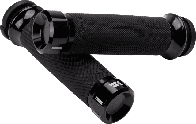 KHROME WERKS 0630-3075 Klassic Grips - Custom Contour - TBW - Black — image 1 of 2
