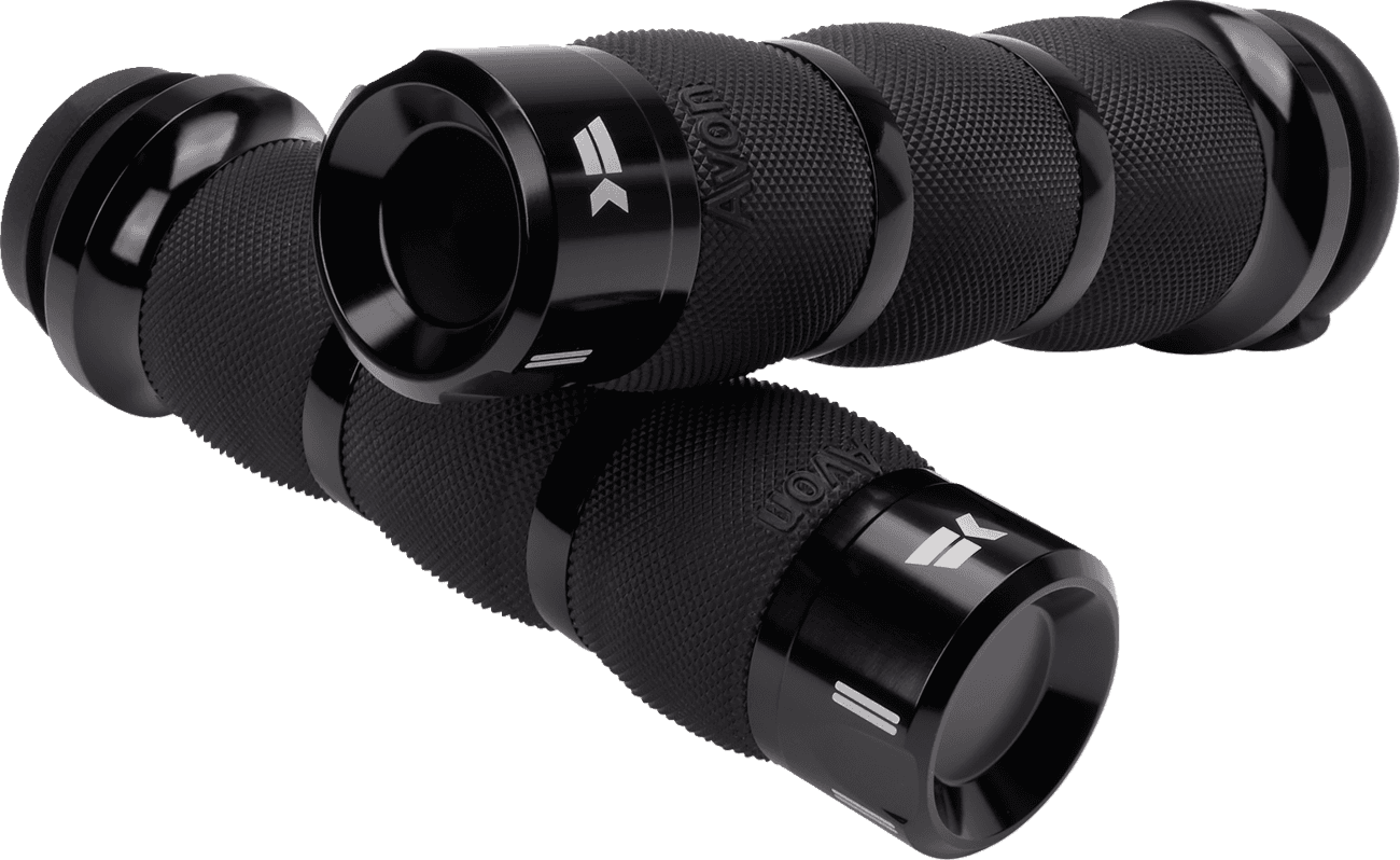 KHROME WERKS 0630-3077 Klassic Grips - Air Cushion - TBW - Black