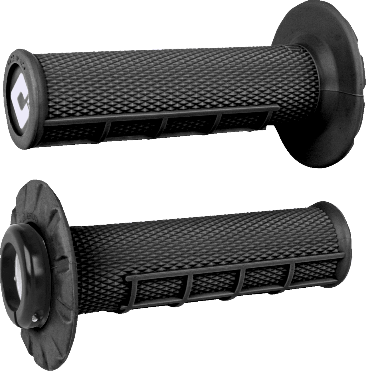 ODI 0630-3285 Half Waffle v2.1 Lock-On Grips - ATV/MX - Black/Black