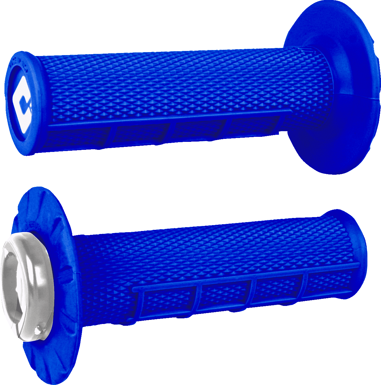 ODI 0630-3286 Half Waffle v2.1 Lock-On Grips - ATV/MX - Bright Blue/Silver