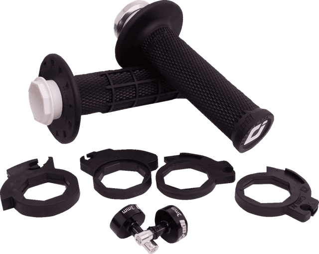 ODI 0630-3291 Micro-X Half-Waffle V2 Lock-On Grips - Black/Silver — image 2 of 2