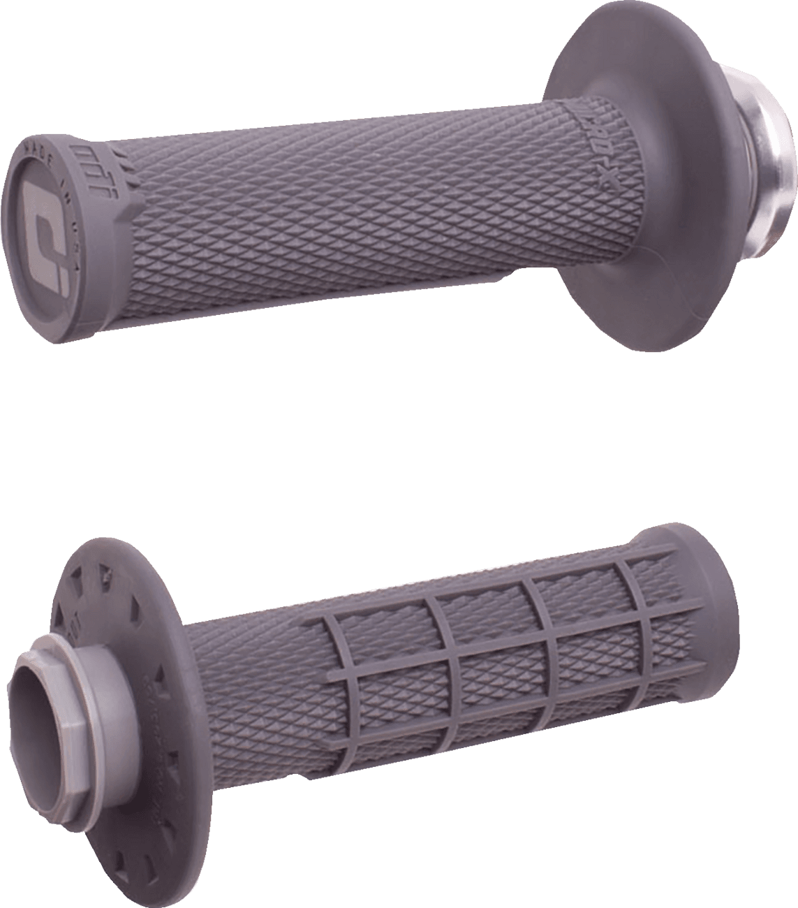 ODI 0630-3293 Micro-X Half-Waffle V2 Lock-On Grips - Graphite/Silver