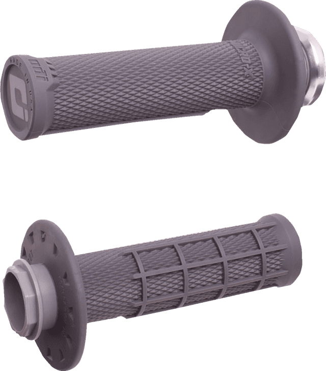 ODI 0630-3293 Micro-X Half-Waffle V2 Lock-On Grips - Graphite/Silver
