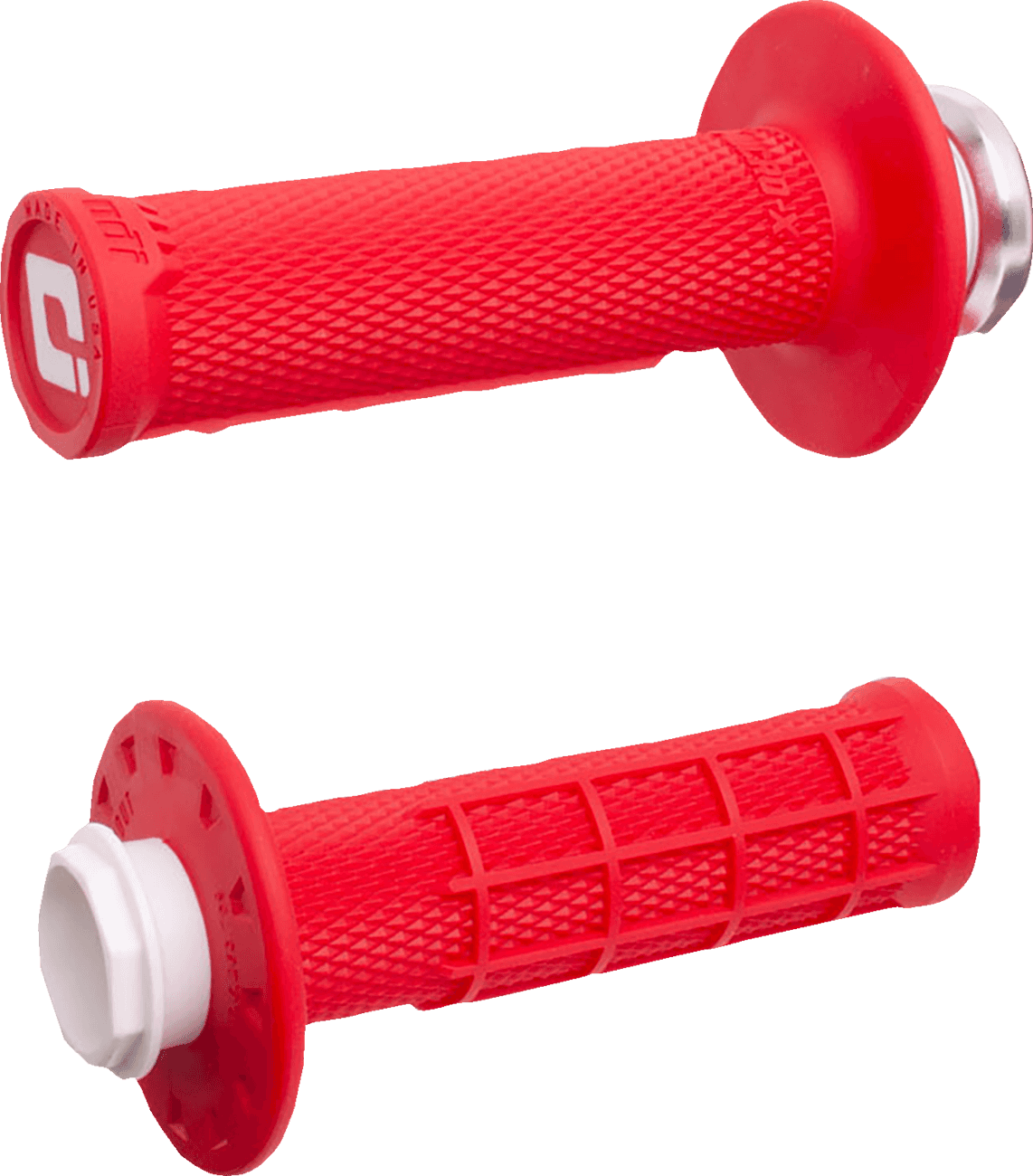 ODI 0630-3295 Micro-X Half-Waffle V2 Lock-On Grips - Red/White