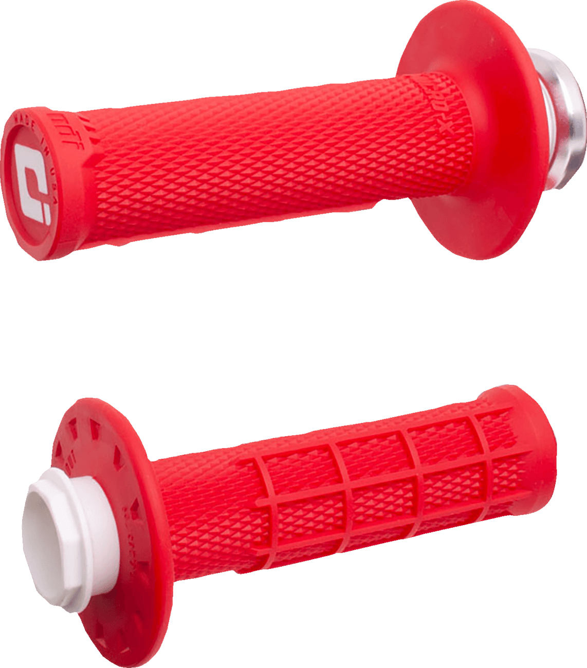 ODI 0630-3295 Micro-X Half-Waffle V2 Lock-On Grips - Red/White