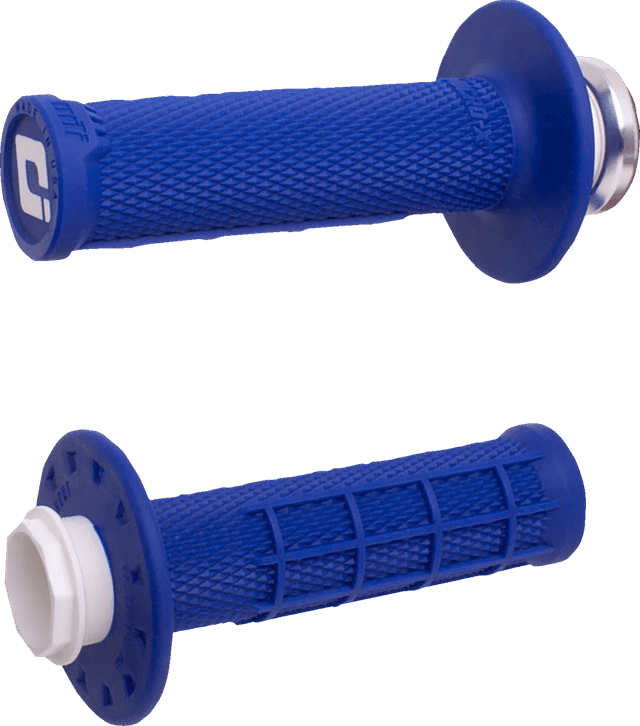 ODI 0630-3296 Micro-X Half-Waffle V2 Lock-On Grips - Blue/Black