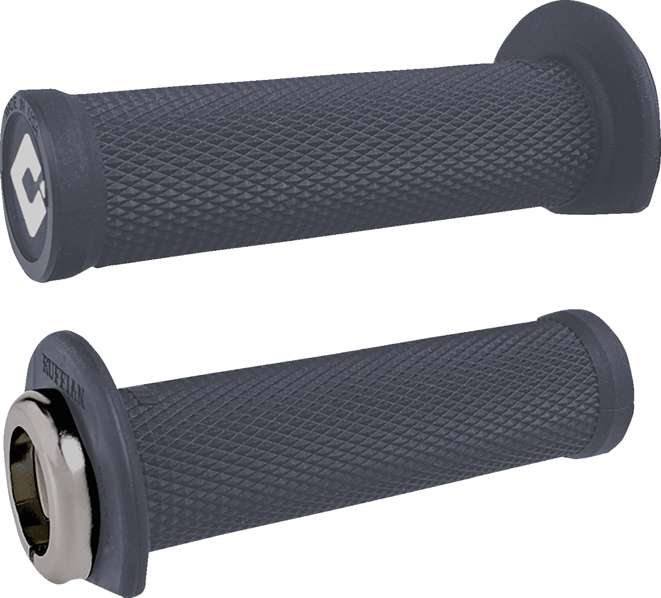 ODI 0630-3298 Ruffian 2.1 Lock-On Grips - ATV/PWC - Graphite/Silver