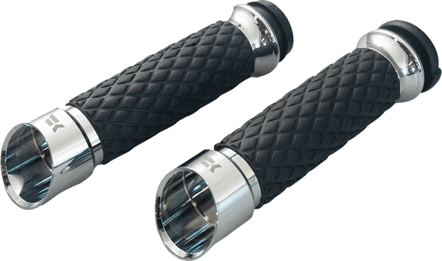 KHROME WERKS 0630-3308 Edge Grips - Custom Contour - Diamond - Chrome — image 2 of 2