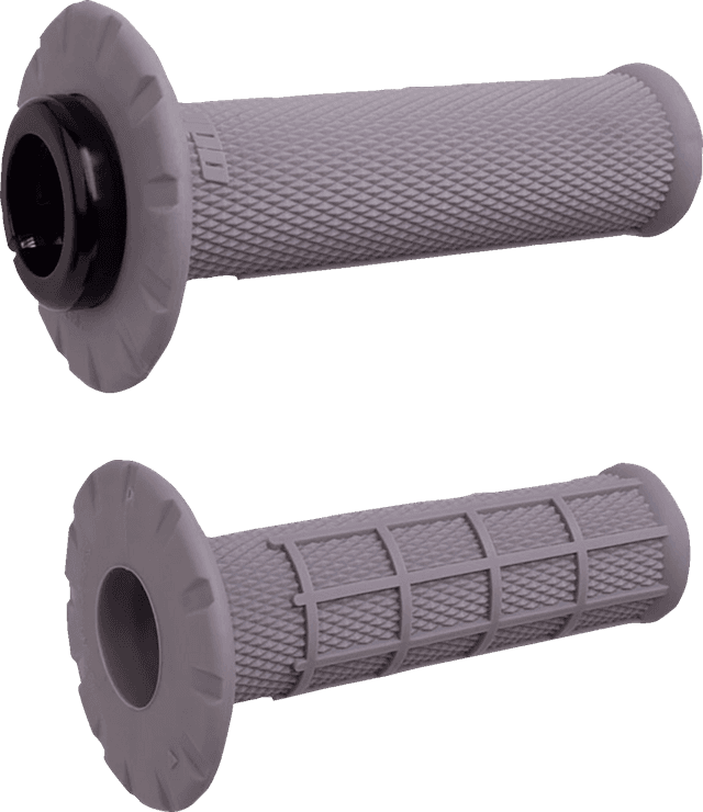 ODI 0630-3314 Universal Lock-On Half Waffle Grips - Gray/Silver