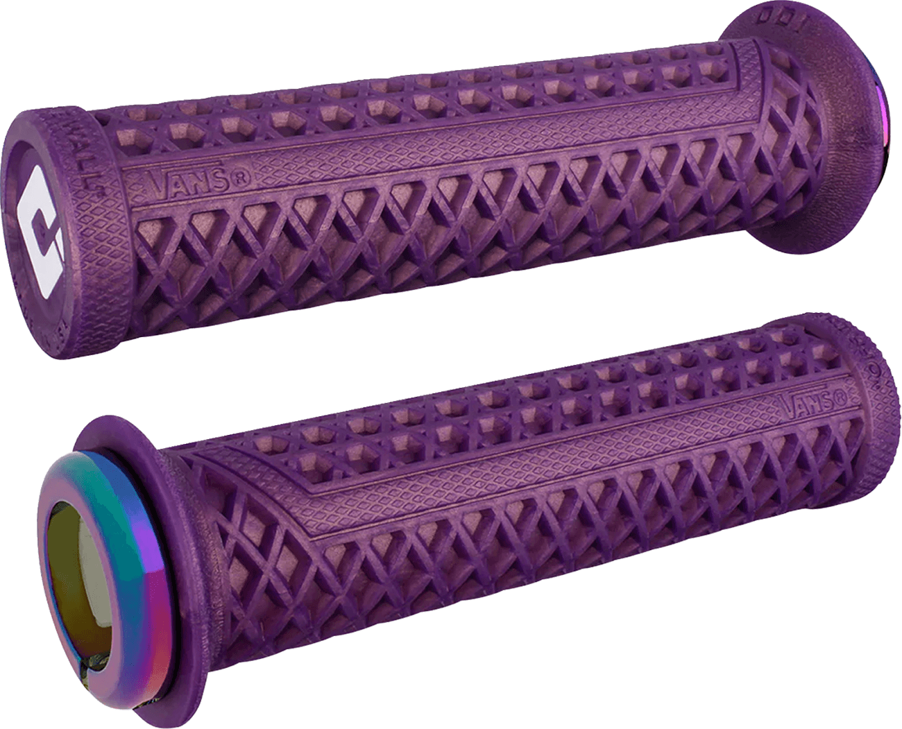 ODI 0630-3348 Vans v2.1 Lock-On Grips - ATV - Purple/Oil Slick