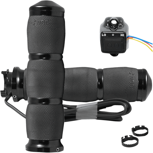 AVON GRIPS 0631-0206 Heated Grips - Air Cushion - Metric - Black