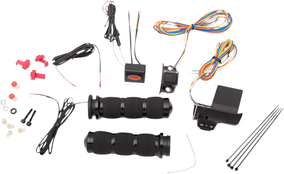 AVON GRIPS 0631-0262 Heated Grips - Air Cushion - TBW - Black