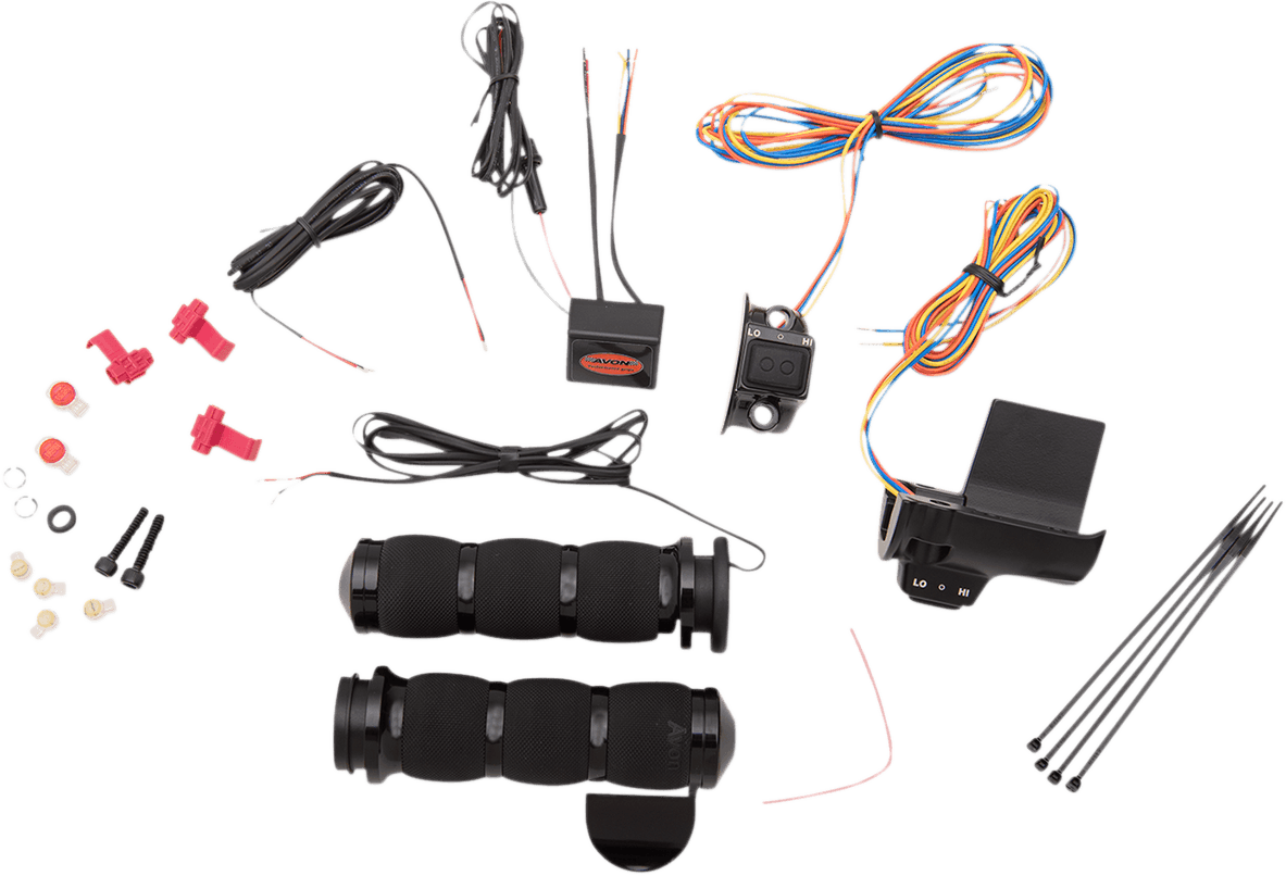 AVON GRIPS 0631-0263 Heated Grips - Air Cushion - Throttle Boss - TBW - Black