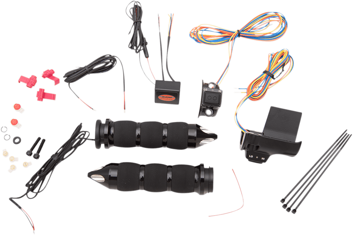 AVON GRIPS 0631-0264 Heated Grips - Air Cushion - Spike - TBW - Black