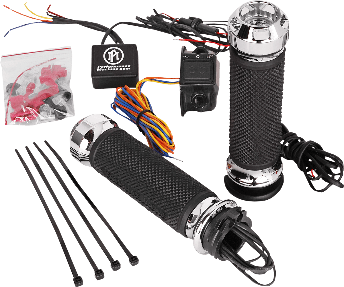 PERFORMANCE MACHINE (PM) 0631-0276 Apex Heated Grips - Cable - Chrome