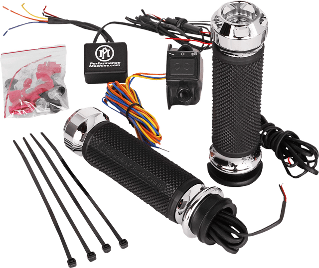 PERFORMANCE MACHINE (PM) 0631-0278 Apex Heated Grips - TBW - Chrome