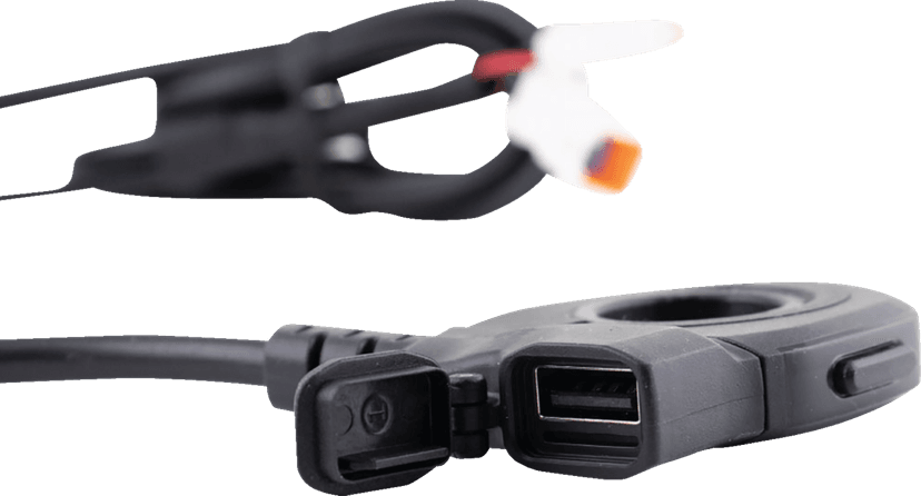 KOSO NORTH AMERICA 0631-0289 Heated Grip Thumb Switch - USB-A Charger - Black