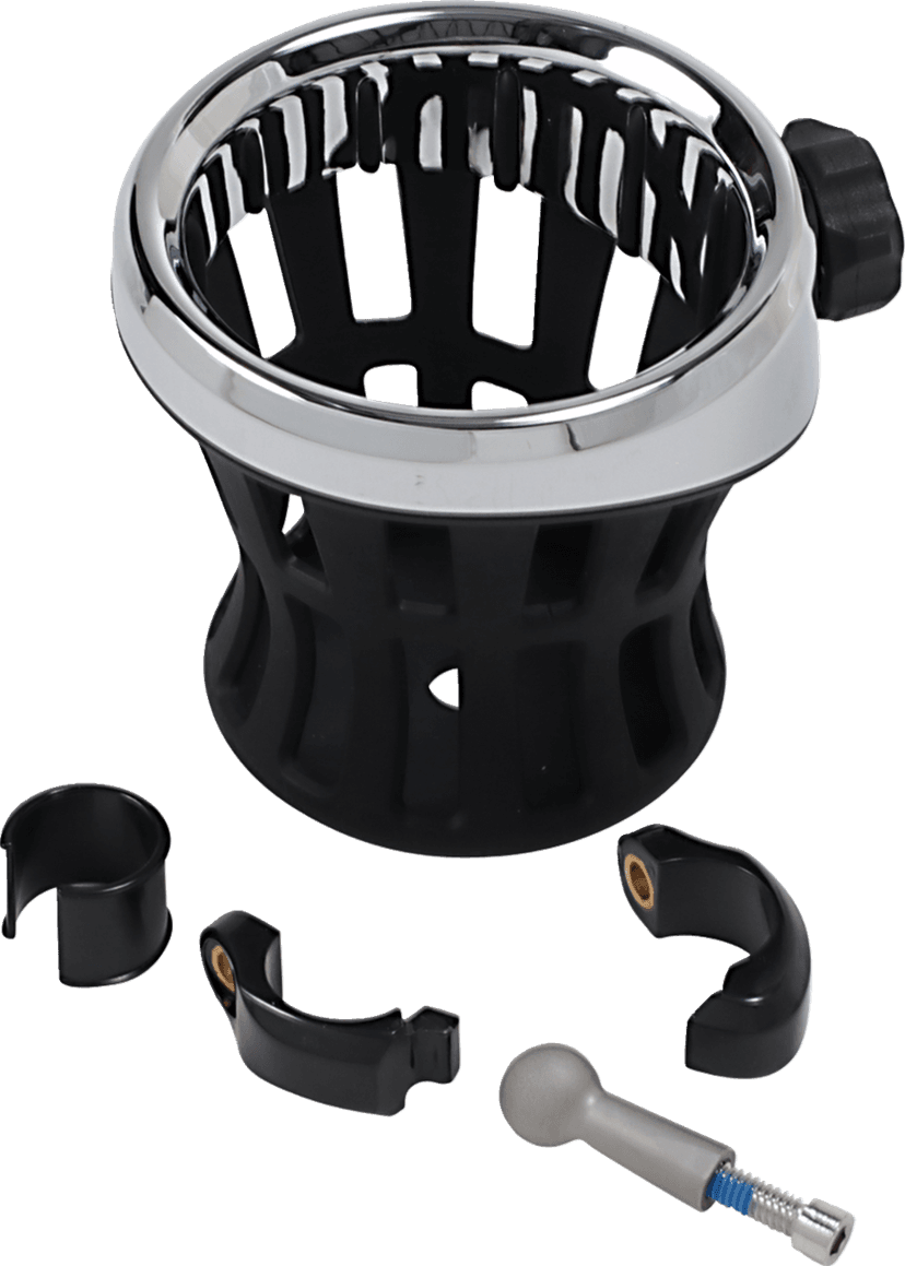 CIRO 0636-0022 Drink Holder - 7/8"-1" Handlebar Mount - Chrome/Black Clamp — image 1 of 2